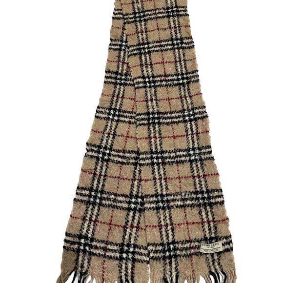 Burberry Accessories - Burberry Classic Check Scarf Beige 78% Merino Unisex Scarf Made In Scotland